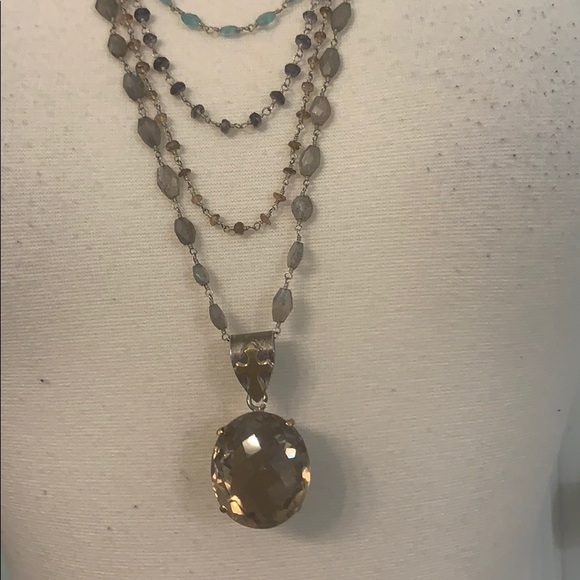 Exquisite SaFia multi stone 6 strand necklace - Picture 2 of 11